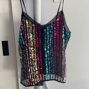 Rainbow sequin top